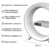 LED-lamppu langattomalla puhelimen laturilla, kaiuttimella ja herätyskellolla Užsisakykite Trendai.lt 29