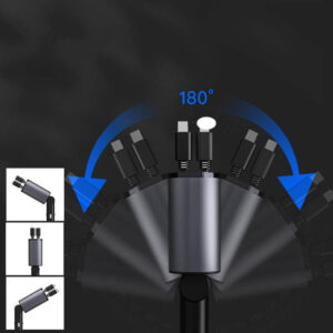 Tehokas 100 W pikalataava autopuhelinlaturi kahdella johdolla USB-USB-C ja volttimittari Užsisakykite Trendai.lt 16