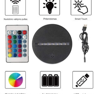 Yölamppu 3D-karhuefektillä ja kaukosäätimellä Užsisakykite Trendai.lt 14